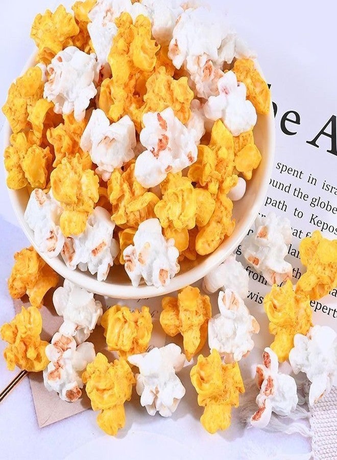 EUGFI 100 Pcs Miniature Fake Popcorn, Eight Styles Artificial Resin Popcorn Models for DIY Crafts, Dollhouse Decor, Christmas Ornaments, Party Props, Earring Making, Mixed Colors - Image 2